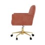 Dusty Pink Fabric Swivel Office Chair - Shai 