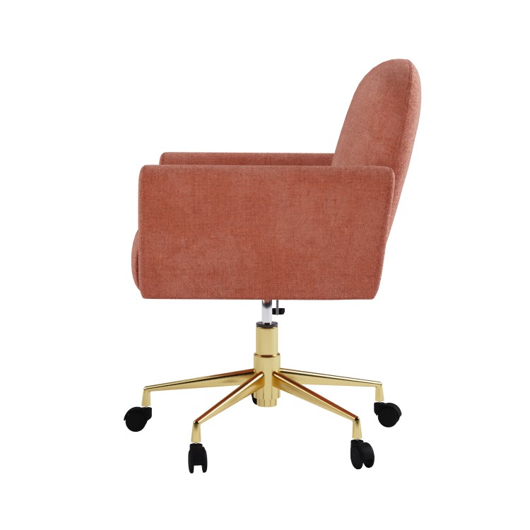 Dusty Pink Fabric Swivel Office Chair - Shai 