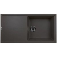 Single Bowl Inset Gunmetal Grey Granite Kitchen Sink with Reversible Drainer - Essence Single Bowl Inset Gunmetal Grey Granite Kitchen Sink with Reversible Drainer - Essence