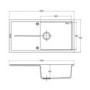 De Santii SHARD100 100cm Single Bowl Granite Kitchen Sink