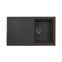 Single Bowl Inset Black Granite Kitchen Sink 860mm - Essence