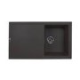 Single Bowl Inset Black Granite Kitchen Sink 860mm - Essence