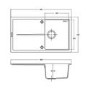 Single Bowl Inset Black Granite Kitchen Sink 860mm - Essence