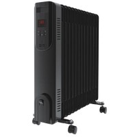 Refurbished electriQ 2.5kw Black Smart WiFi Alexa Oil Filled Radiator 11 Fin 24 hour and Weekly Timer with Thermostat and Remote