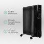 Refurbished electriQ 2.5kw Black Smart WiFi Alexa Oil Filled Radiator 11 Fin 24 hour and Weekly Timer with Thermostat and Remote