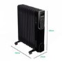 Refurbished electriQ 2.5kw Black Smart WiFi Alexa Oil Filled Radiator 11 Fin 24 hour and Weekly Timer with Thermostat and Remote