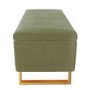 Sage Green Velvet Bench with Ottoman Storage - Shea