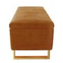 Burnt Orange Velvet Ottoman Storage Bench - Shea