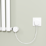 White electriQ 400W Smart Wi-Fi Thermostatic Heating Element for Electric & Dual-Fuel Radiators and Towel Rails – Plug-In or Hardwired
