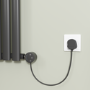 Black electriQ 1000W Smart Wi-Fi Thermostatic Heating Element for Electric & Dual-Fuel Radiators and Towel Rails – Plug-In or Hardwired