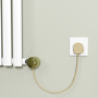 Brushed Brass electriQ 1200W Smart Wi-Fi Thermostatic Heating Element for Electric & Dual-Fuel Radiators and Towel Rails – Plug-In or Hardwired