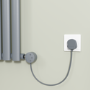 Light Grey electriQ 1200W Smart Wi-Fi Thermostatic Heating Element for Electric & Dual-Fuel Radiators and Towel Rails – Plug-In or Hardwired