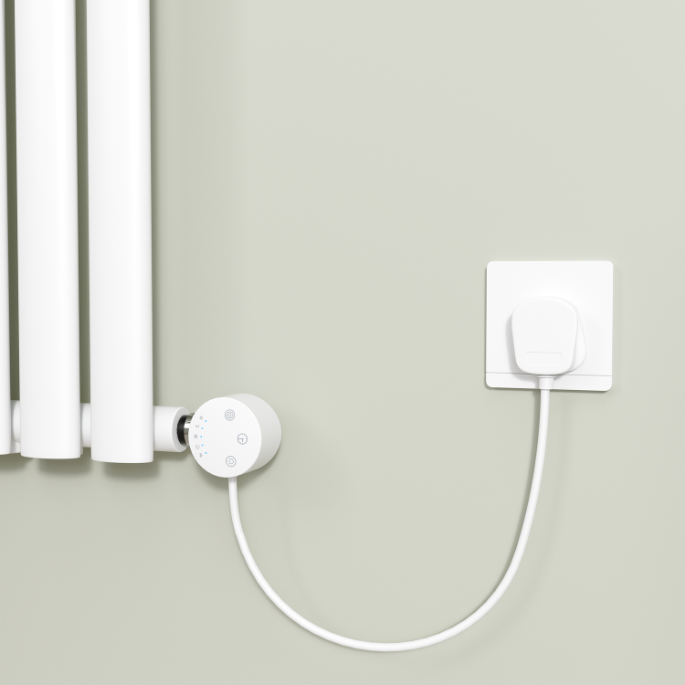 White electriQ 1200W Smart Wi-Fi Thermostatic Heating Element for Electric & Dual-Fuel Radiators and Towel Rails – Plug-In or Hardwired