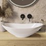 ONLY OPENED - White Oval Countertop Basin 615mm - Shell 