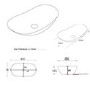 ONLY OPENED - White Oval Countertop Basin 615mm - Shell 
