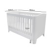 White Pine Wood Convertible Cot Bed with Curved Edges - Shiloh