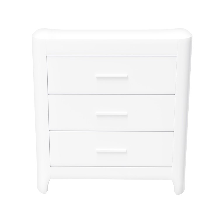 White Pine Wood Changing Unit with 3 Drawers and Curved Edges - Shiloh