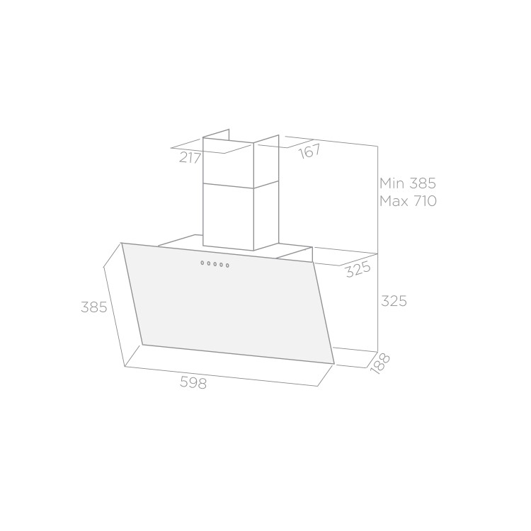 Elica SHIRE-60-WH 60cm Angled Cooker Hood - White Glass