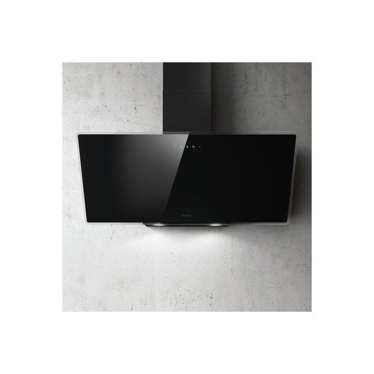 Elica 90cm Angled Cooker Hood - Black Glass