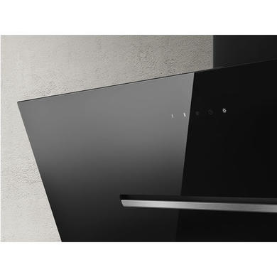 Elica Shy 90cm Angled Cooker Hood - Black Glass