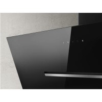 Elica Shy 90cm Angled Cooker Hood - Black Glass