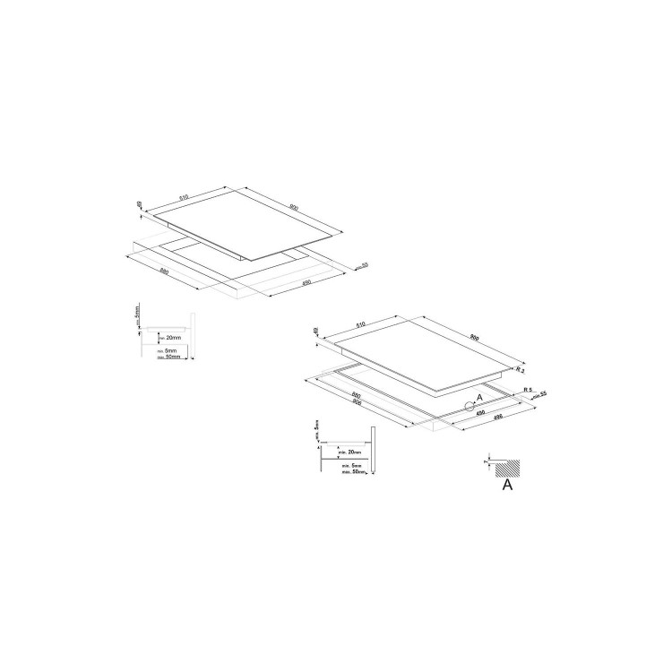 Smeg SI2M7953D 90cm Touch Control Induction Hob With Multizone And Auto Vent - Black