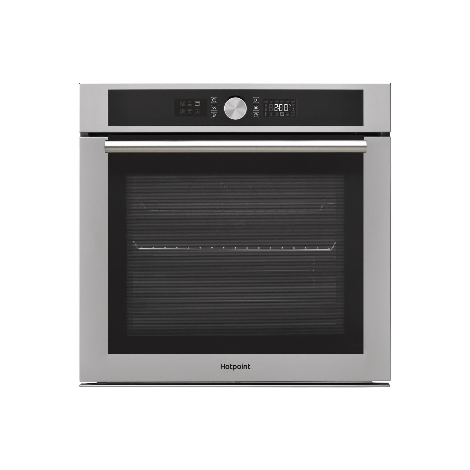 Refurbished Hotpoint SI4854PIX 60cm Single Built In Electric Oven With Pyrolytic Cleaning Stainless Steel