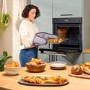 Refurbished Hotpoint Class 4 Air Fry SI4S854CBL Single Built In Electric Oven with Active Steam Black