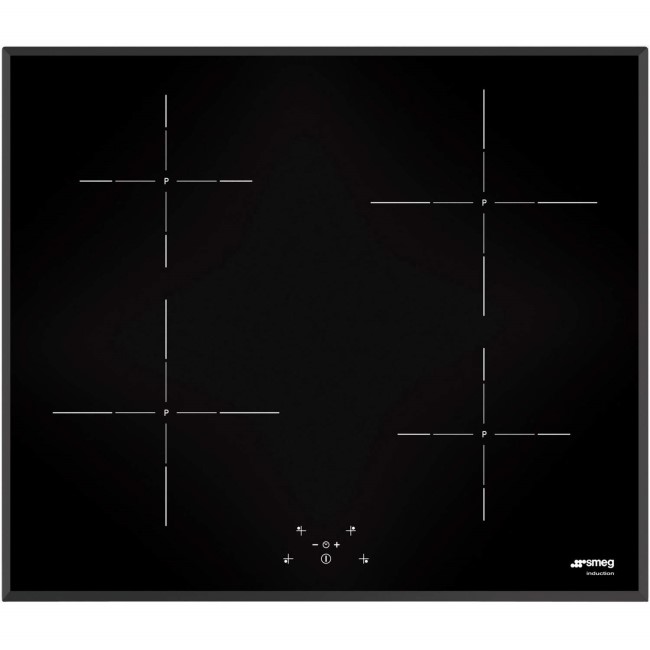 Smeg SI5643B 60cm 4 Zone Angled Edge Glass Induction Hob With Touch Controls