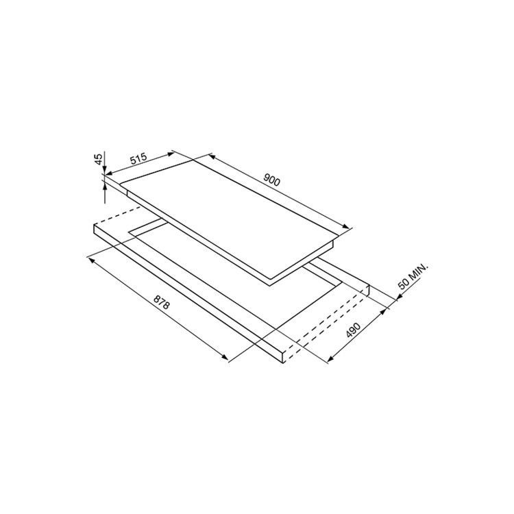 Refurbished Smeg SI5952B 90cm 5 Zone Angled Edge Glass Induction Hob with Touch Controls