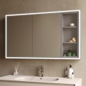 SIDBF1200 Triple Door Beige Bathroom Mirror Cabinet with Lights Demister & Shaver Socket 1200 x 700mm- Sidra