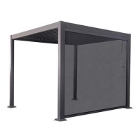 Grey 3m Texteline Side Screen for Pergola