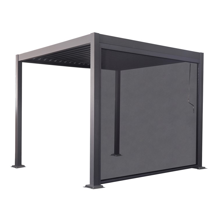 Grey 3m Texteline Side Screen for Pergola