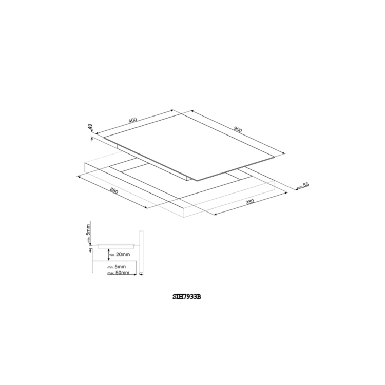 Smeg SIH7933B 90cm 3 Zone Induction Hob with Slider Touch Controls