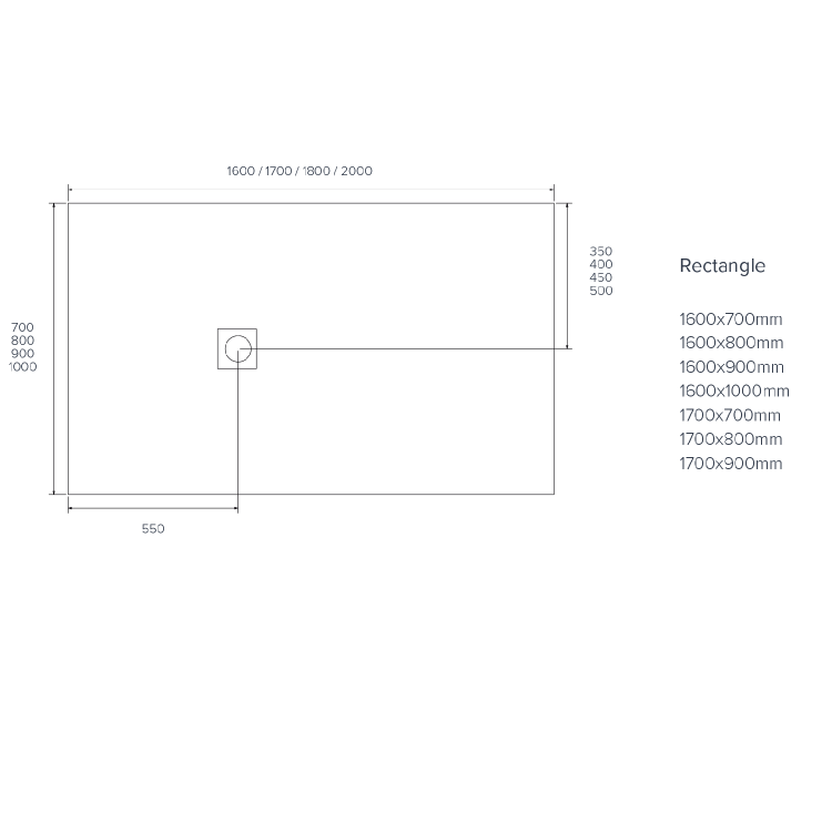 1700x800mm Rectangular Anti-Slip 27mm Slimline Black Stone Resin Shower Tray – Sileti
