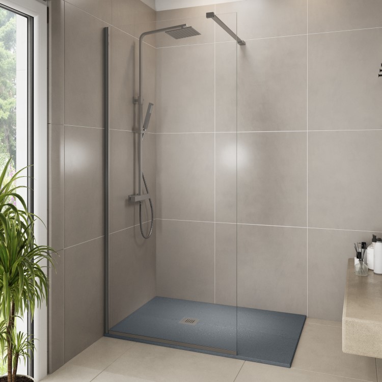 1200x800mm Rectangular Shower Tray – Slimline 27mm – Stone Resin – Anti-Slip – Anthracite – Sileti
