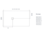 GRADE A1 - 1700x800mm Rectangular Shower Tray with Grate - Black Stone Resin Slate Effect - Sileti