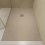 ALMOST PERFECT - 1200x800mm Rectangular Shower Tray with Grate - Sand Stone Resin Slate Effect - Sileti