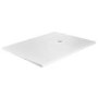 GRADE A1 - 1700x800mm Stone Resin White Slate Effect Low Profile Rectangular Shower Tray with Grate - Siltei