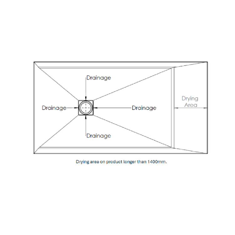 GRADE A1 - 1700x800mm Stone Resin White Slate Effect Low Profile Rectangular Shower Tray with Grate - Siltei