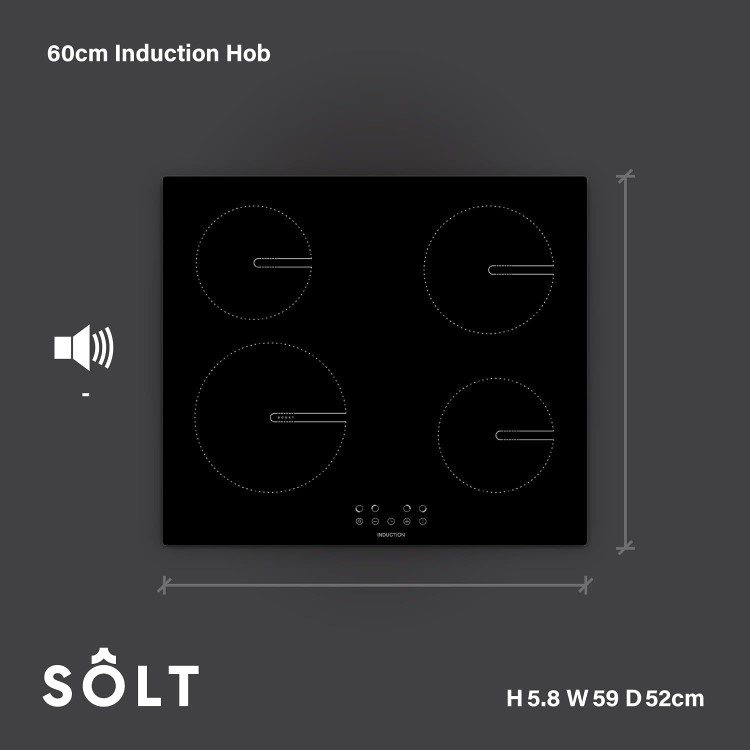 Solt 60cm 4 Zone 13amp Plug In Induction Hob