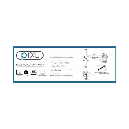 piXL Single Monitor Arm For Up to 27" Monitors