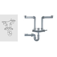 GRADE A1 - Franke Siphon II Plumbing Kit For Double Bowl Sinks