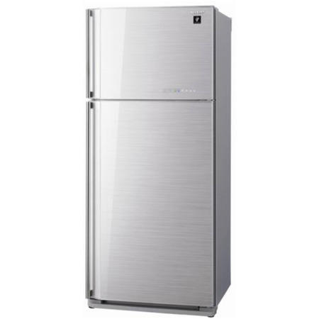 GRADE A1 - Sharp SJGC700VSL 80x185cm Frost Free Top Mount Freestanding Fridge Freezer Silver
