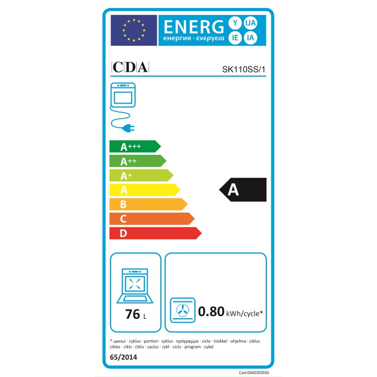 CDA Electric Fan Single Oven - Stainless Steel