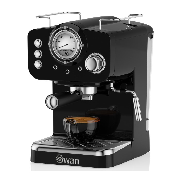 Swan SK22110BN Retro Espresso Coffee Machine - Black