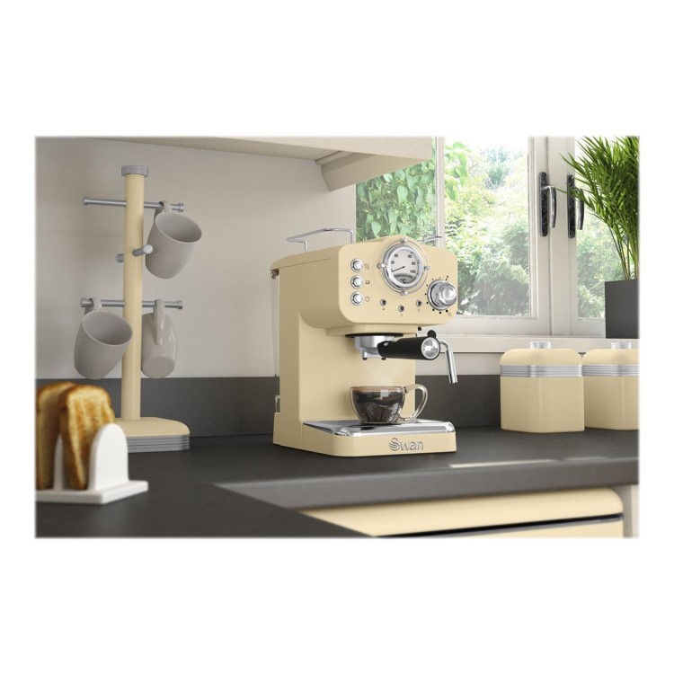Swan SK22110CN Retro Espresso Coffee Machine - Cream