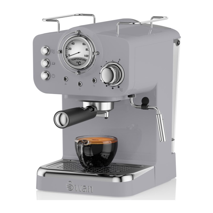 Swan SK22110GRYN Retro Espresso Coffee Machine - Grey