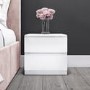 Skylar White Gloss Bedside Table - 2 Drawer