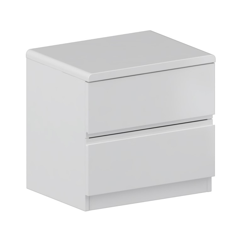 Skylar White Gloss Bedside Table - 2 Drawer
